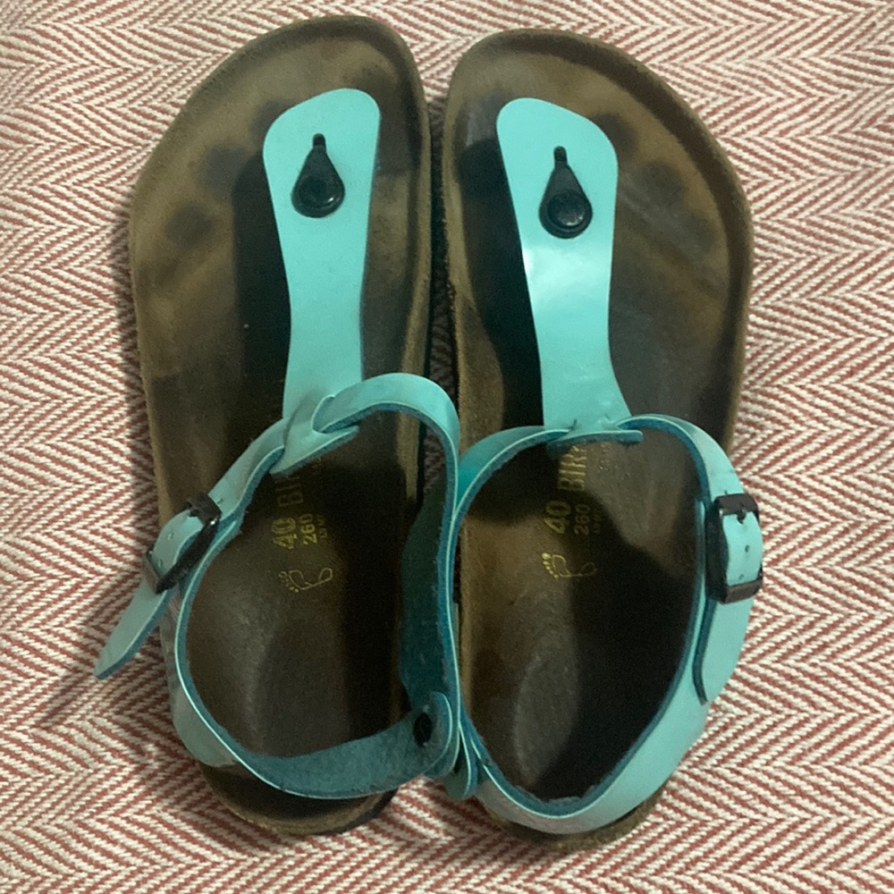 Birkenstock gizeh strapped sandals.